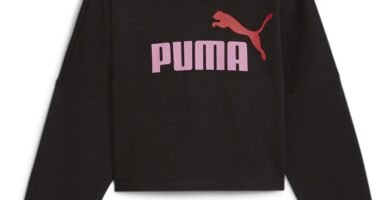 PUMA Girl’s Ess Logo Cropped Hoodie G Sweat