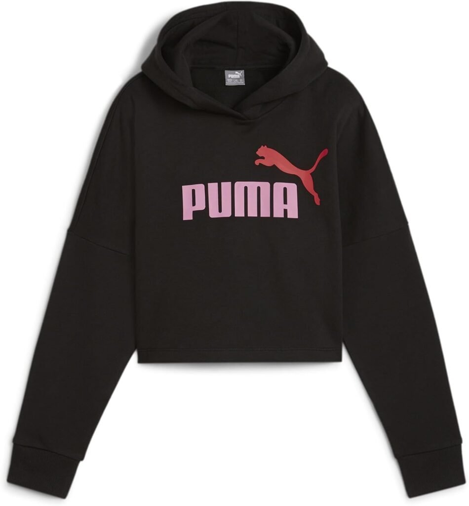 PUMA Girl’s Ess Logo Cropped Hoodie G Sweat