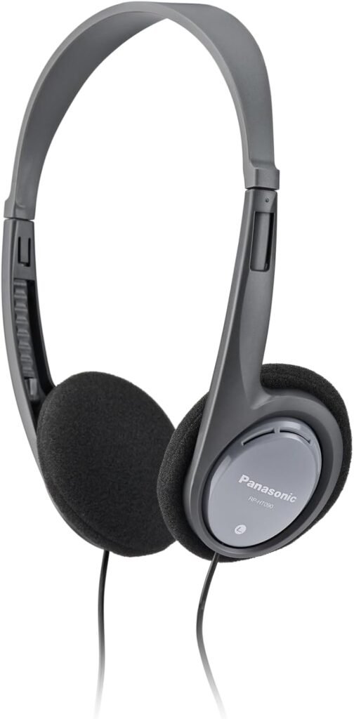 Panasonic HT090 Lightweight Headphones – 5m Long Cord – Black