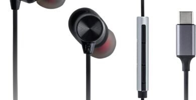 Panasonic RP-TCM225BDEK USB-C Earphones, In-Ear Earbuds, Wired Headphones with Built-in Mic & Remote, Powerful Bass, Customisable Fit, 1.2m Cable, Black Panasonic RP-TCM225BDEK USB-C Earphones, In-Ear Earbuds, Wired Headphones with Built-in Mic & Remote, Powerful Bass, Customisable Fit, 1.2m Cable, Black