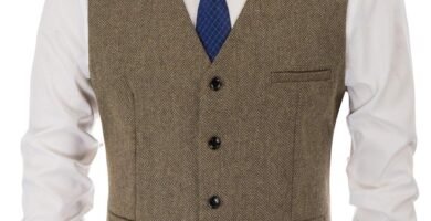 PaulJones Men Vest Sleeveless V Neck Business Slim Fit Suit Tweed Fashion Waistcoat PaulJones Men Vest Sleeveless V Neck Business Slim Fit Suit Tweed Fashion Waistcoat