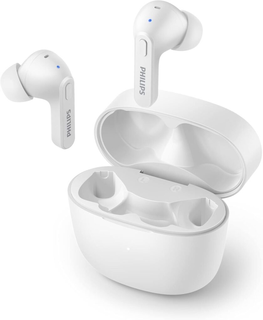 Philips T2206 True Wireless Headphones with IPX4 Water Resistance, Super-Small Charging case, Integrated Controls, Built-in Microphone, Up to 18 Hours Playtime, TAT2206WT Philips T2206 True Wireless Headphones with IPX4 Water Resistance, Super-Small Charging case, Integrated Controls, Built-in Microphone, Up to 18 Hours Playtime, TAT2206WT