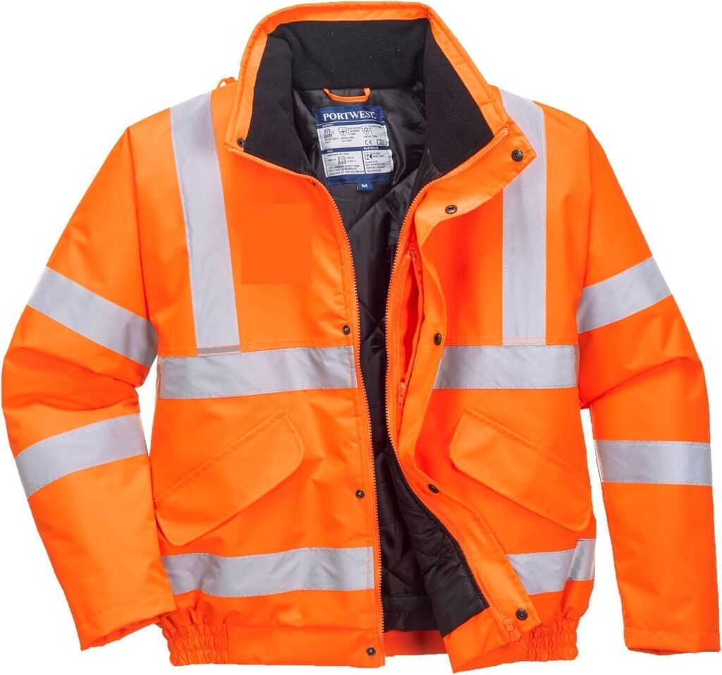 Portwest RT32 Waterproof Reflective Hi-Vis Winter Bomber Jacket Orange, Large