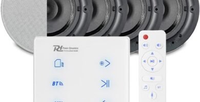 Power Dynamics Powerline Bluetooth Ceiling Speaker Set with 4x QI65CB 6.5″ and A100W In-Wall Amplifier – Home Audio Hi-Fi Music System Power Dynamics Powerline Bluetooth Ceiling Speaker Set with 4x QI65CB 6.5″ and A100W In-Wall Amplifier – Home Audio Hi-Fi Music System