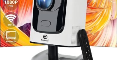 Projector 4K Supported, Podazz WiFi 6 Bluetooth Projector Portable Home Cinema Movie Projector, 12000 Lumens Full HD 1080P Bedroom Projector Compatible with TV Stick, Phone/Computer, E-focus,White Projector 4K Supported, Podazz WiFi 6 Bluetooth Projector Portable Home Cinema Movie Projector, 12000 Lumens Full HD 1080P Bedroom Projector Compatible with TV Stick, Phone/Computer, E-focus,White