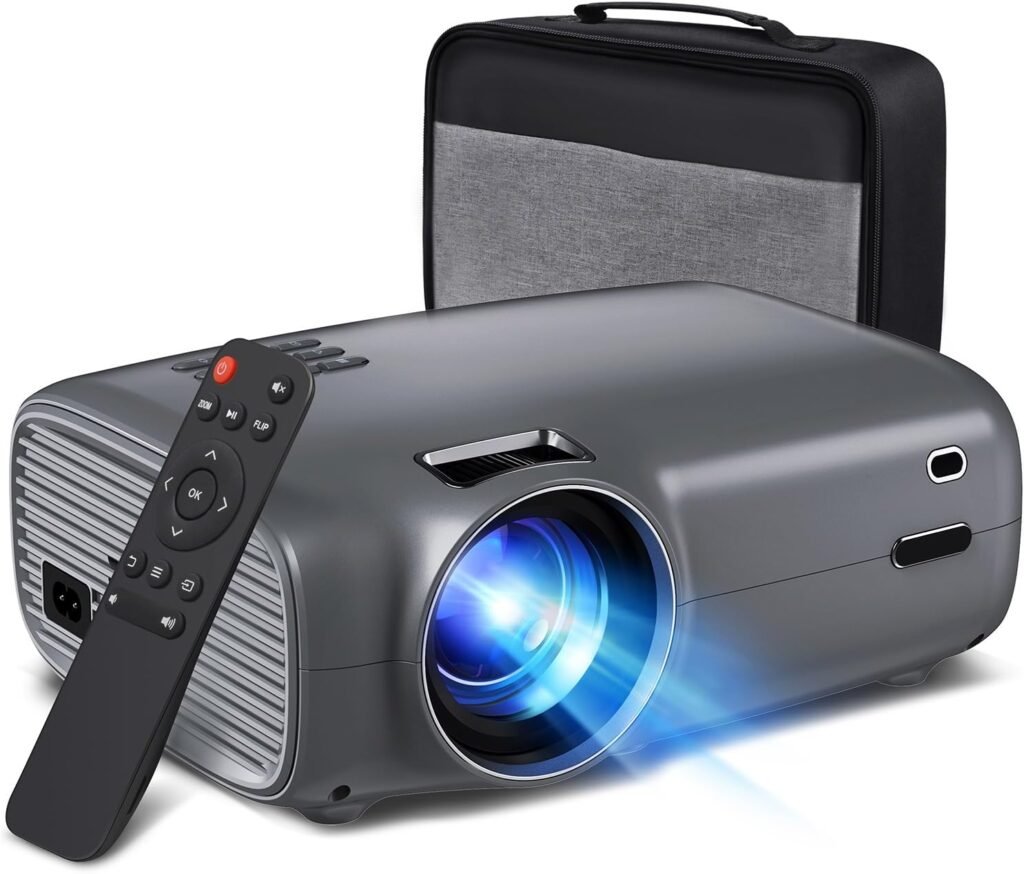 Projector for Bedroom, Mini Projector 1080P, Portable TV Projector HD 5000 Lumen, Home Video Projector with HDMI Port Speaker Compatible with Fire Stick, Laptop, iPhone, Android Smartphone