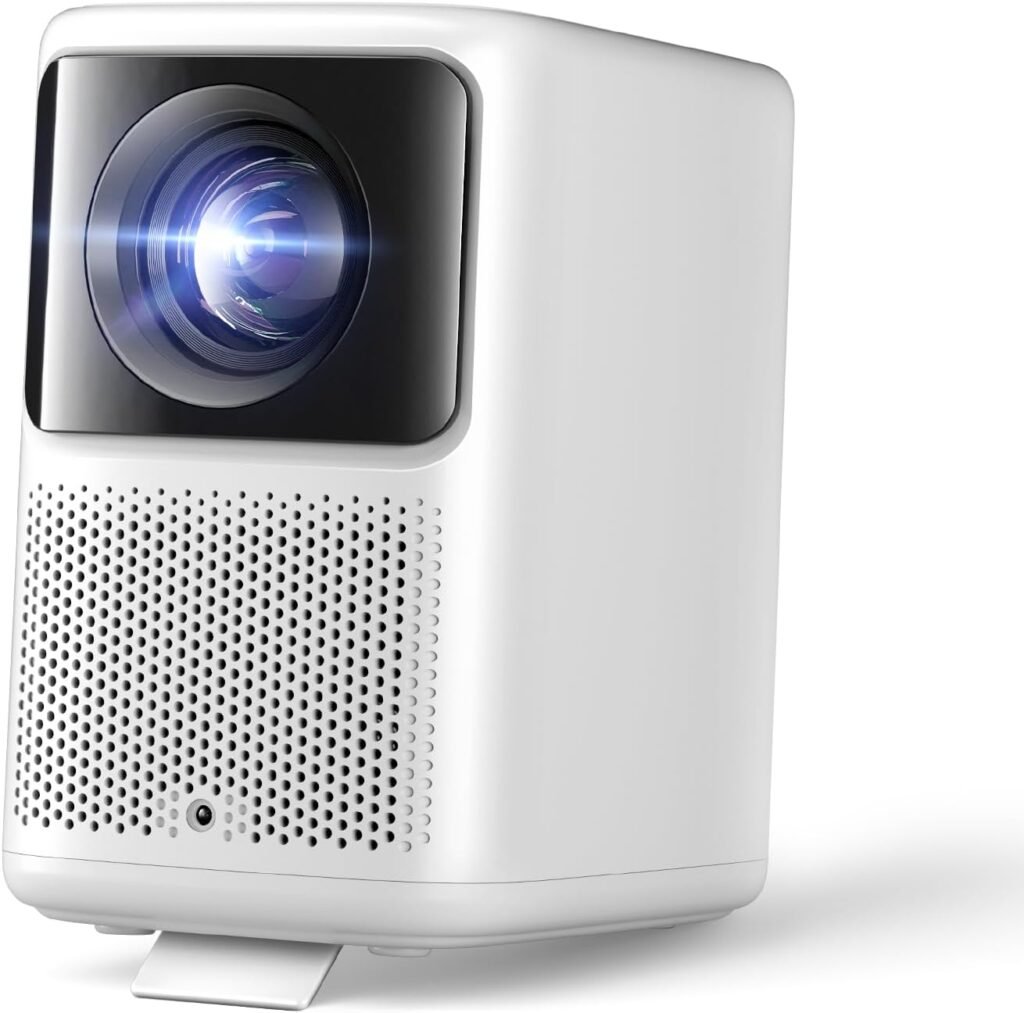 Projector for bedroom 【Native 1080 &400 ISO Lumens&Dolby Audio】Smart Portable Home Cinema for Game PS5, Netflix,Auto Focus,HDR10, HGL WiFi Bluetooth, TV/laptop/Zoom（Dangbei N2 White）