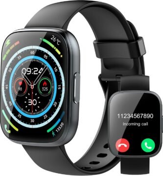 Puqo Smart Watch for Men Women Answer/Make Calls, 1.95″ Fitness Watch with Hear Rate/Sleep Monitor, Fitness Tracker 110+ Sports Activity Trackers IP68 Waterproof Smartwatch for iOS Android, Black Puqo Smart Watch for Men Women Answer/Make Calls, 1.95″ Fitness Watch with Hear Rate/Sleep Monitor, Fitness Tracker 110+ Sports Activity Trackers IP68 Waterproof Smartwatch for iOS Android, Black