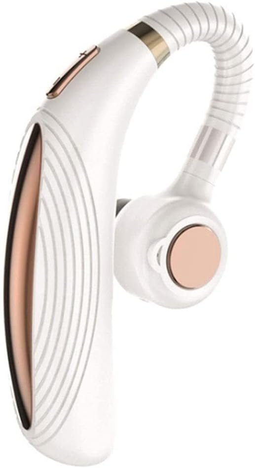 QESTO AVC Single Ear Wireless Earbud Bluetooth Headset in Ear Bluetooth Headphone Business Earphone with Mic 28-Hour Playtime USB Charging Sweatproof Sport Earbuds(White)