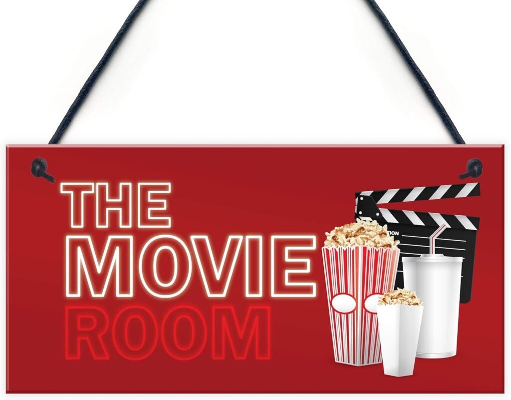 RED OCEAN Home Cinema Room Hanging Sign Home Decor Gift Man Cave Shed Summer House RED OCEAN Home Cinema Room Hanging Sign Home Decor Gift Man Cave Shed Summer House