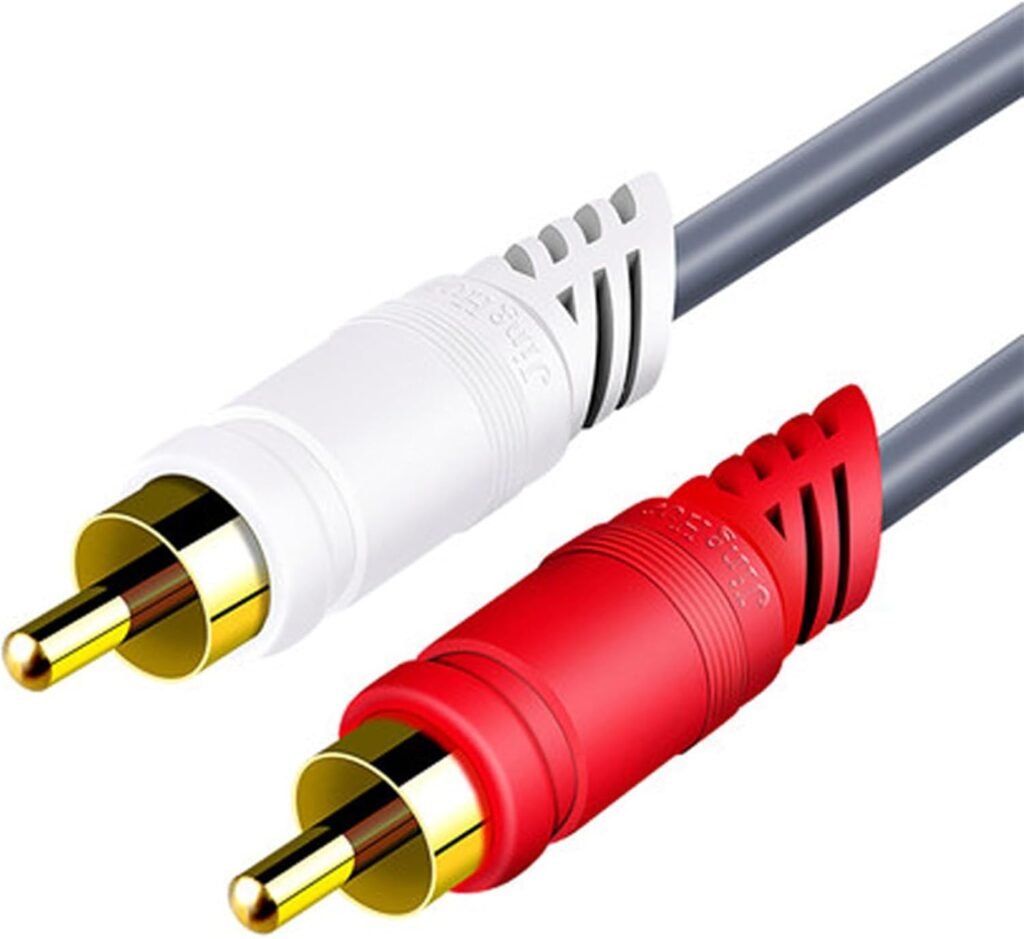 Rdxanc 2RCA Audiophiles Cable, 2 2RCA Male to 2RCA Male Stereo Sound Cord for Home Theater and HiFi Systems