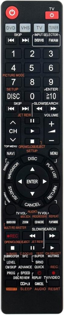 Replace EUR7722XJ0 Remote Suits for Panasonic DVD VHS System SC-HT800V EUR7623X50 SC-HT830V SCH-T833V SC-HT830 SC-HT833 SAHT830V SAHT830VP SAHT833V Home Theater Sound System DVD Theater Receiver