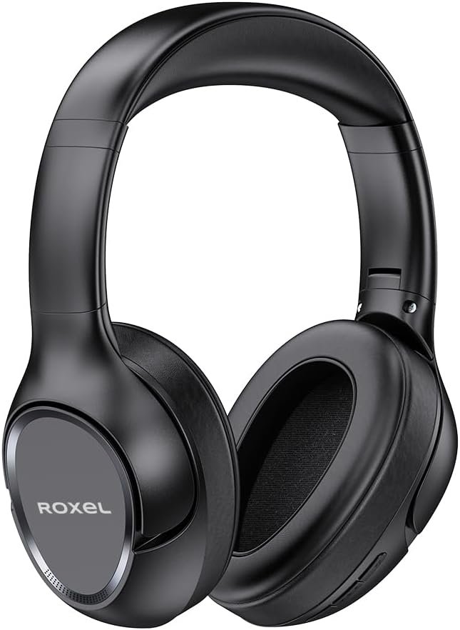 Roxel H700BT Wireless Over Ear Headphones with Microphone, 12 Hours Playtime, 1 Hour Quick Charge, Adjustable Headband, Foldable Lightweight Headset with Deep Bass and Stereo Sound Roxel H700BT Wireless Over Ear Headphones with Microphone, 12 Hours Playtime, 1 Hour Quick Charge, Adjustable Headband, Foldable Lightweight Headset with Deep Bass and Stereo Sound