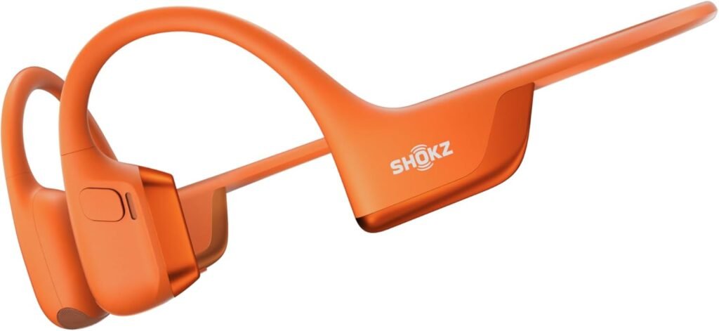 SHOKZ OpenRun Pro 2 Bone Conduction Sports Headphones, Open-Ear Wireless Earphones with Bluetooth 5.3, Noise Cancelling Mics, IP55 Waterproof, 12h Playtime for Running, USB-C Qiuck Charge, Orange