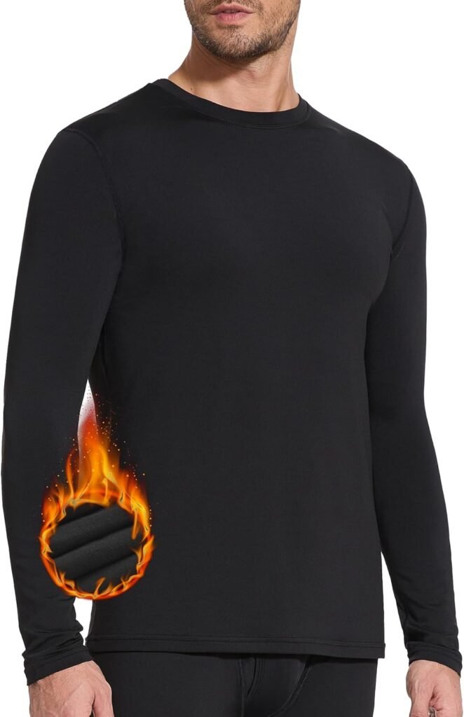 SIHOHAN Men’s Thermal Long Sleeve Top,Crew Neck Base Layer Fleece Lined Winter Underwear Shirts for Outdoor Running Hiking SIHOHAN Men’s Thermal Long Sleeve Top,Crew Neck Base Layer Fleece Lined Winter Underwear Shirts for Outdoor Running Hiking
