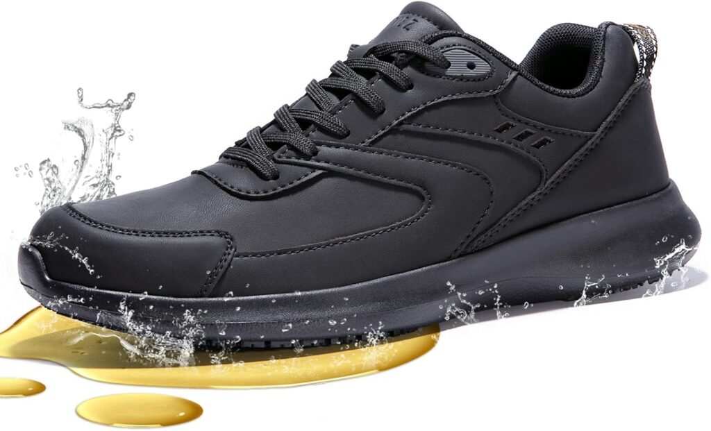 SPIEZ Men’s Non Slip Shoes – Waterproof Oilproof Work Trainers for Chef Kitchen SRC Certification Black UK 6.5-11 SPIEZ Men’s Non Slip Shoes – Waterproof Oilproof Work Trainers for Chef Kitchen SRC Certification Black UK 6.5-11
