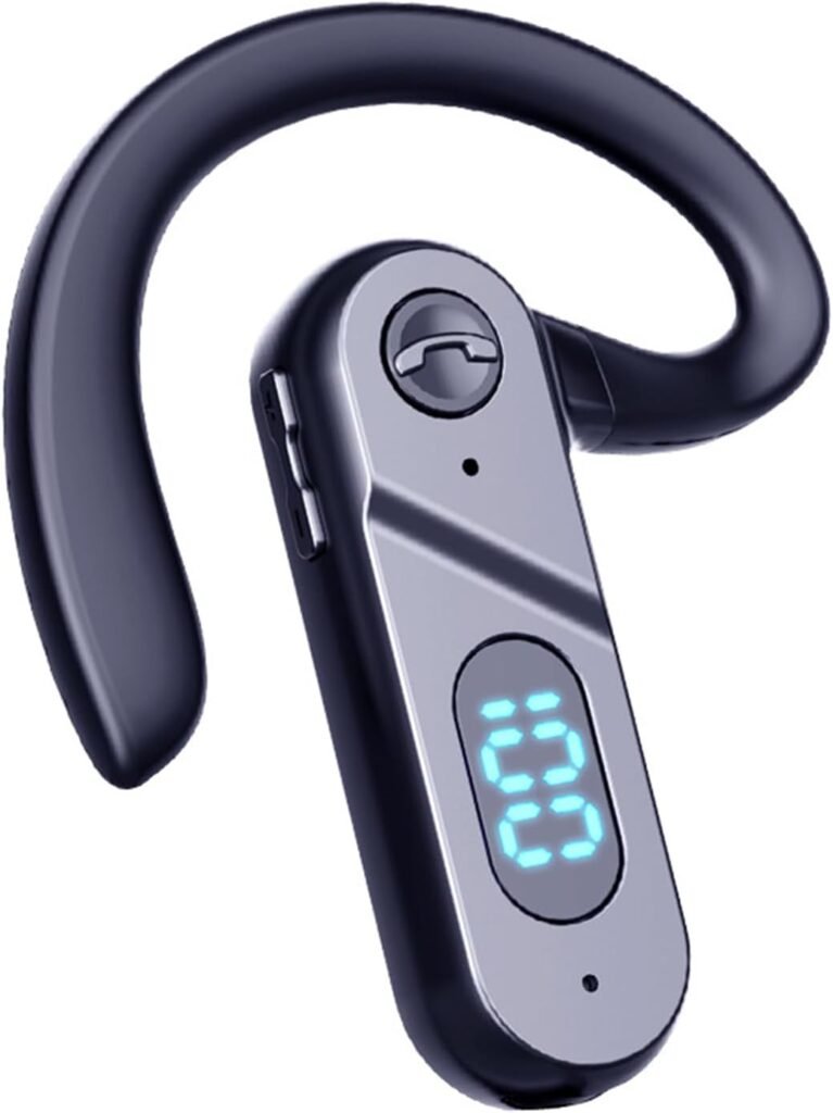 STFMHEZ Bluetooth Earpiece, Single Ear Bone Conduction Headset Handsfree, Bluetooth V5.2 Earphone Noise Canceling Mic, Digital Display Voice Control Answering Wireless Headphone Sports Business STFMHEZ Bluetooth Earpiece, Single Ear Bone Conduction Headset Handsfree, Bluetooth V5.2 Earphone Noise Canceling Mic, Digital Display Voice Control Answering Wireless Headphone Sports Business