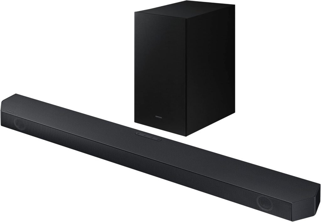 Samsung Q-Symphony Q60C with 7 built-in speakers Dolby Atmos and Virtual DTS:X Soundbar Samsung Q-Symphony Q60C with 7 built-in speakers Dolby Atmos and Virtual DTS:X Soundbar