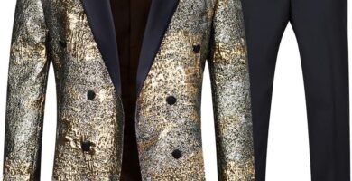 Sliktaa Mens Suits 2 Pieces Luxury Blazer Shiny Sequins Wedding Notched Lapel Gold Silver Tuxedo Jacket and Trouser Sliktaa Mens Suits 2 Pieces Luxury Blazer Shiny Sequins Wedding Notched Lapel Gold Silver Tuxedo Jacket and Trouser
