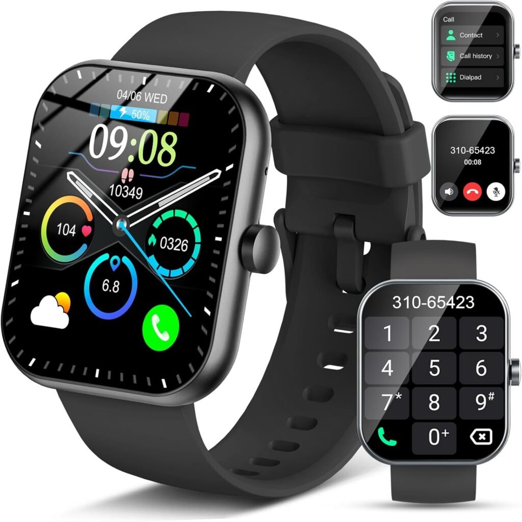 Smart Watch for Men Women (Answer/Make Call), 1.96″HD Screen Fitness Watch with Heart Rate/Sleep Monitor/SpO2/Pedometer, Activity Tracker 110+ Sport Modes, IP68 Waterproof Smartwatch for IOS Android Smart Watch for Men Women (Answer/Make Call), 1.96″HD Screen Fitness Watch with Heart Rate/Sleep Monitor/SpO2/Pedometer, Activity Tracker 110+ Sport Modes, IP68 Waterproof Smartwatch for IOS Android