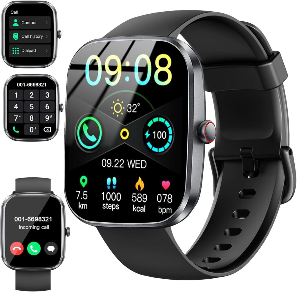 Smart Watch for Men Women Answer/Make Calls, 1.91″ HD Fitness Watch Smartwatch with Heart Rate Sleep SpO2 Monitor, 110+ Sports Step Counter, IP68 Waterproof Fitness Activity Trackers for Android iOS Smart Watch for Men Women Answer/Make Calls, 1.91″ HD Fitness Watch Smartwatch with Heart Rate Sleep SpO2 Monitor, 110+ Sports Step Counter, IP68 Waterproof Fitness Activity Trackers for Android iOS
