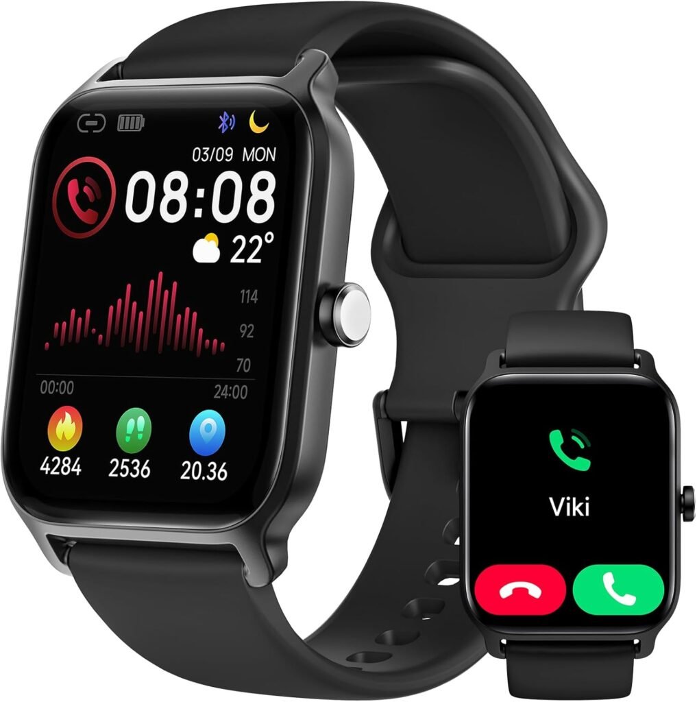 Smart Watch for Men Women, Answer/Make Calls, Alexa Built-in, [1.8″HD Screen] Smart Watches for iPhone/Samsung/Android, Fitness Watch with Heart Rate Sleep SpO2 Monitor,IP68 Waterproof, 100+ Sports