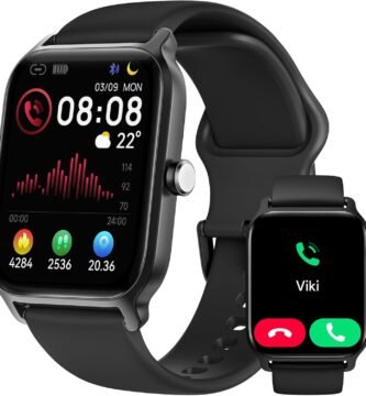 Smart Watch for Men Women, Answer/Make Calls, Alexa Built-in, [1.8″HD Screen] Smart Watches for iPhone/Samsung/Android, Fitness Watch with Heart Rate Sleep SpO2 Monitor,IP68 Waterproof, 100+ Sports