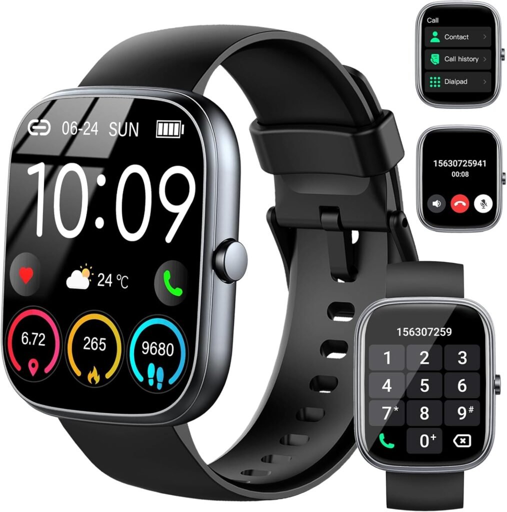 Smart Watch for Men/Women, Answer/Make Calls Fitness Watch, 1.91″ Smartwatches with Heart Rate/Sleep Monitor/Step Counter, 110+ Sports Fitness Tracker IP68 Waterproof Activity Trackers for Android IOS