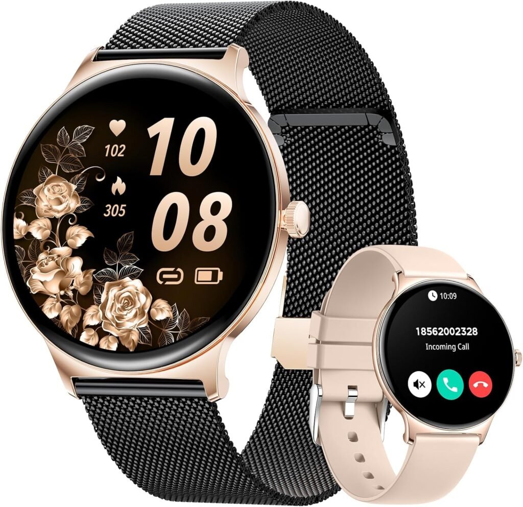 Smart Watch for Women,1.43″ AMOLED Fitness Tracker with Heart Rate,SpO2, Sleep Monitor,121 Sports Modes,Step Counter,Answer/Make Calls/Voice Assistant,Women Smartwatch Compatible iOS & Android Smart Watch for Women,1.43″ AMOLED Fitness Tracker with Heart Rate,SpO2, Sleep Monitor,121 Sports Modes,Step Counter,Answer/Make Calls/Voice Assistant,Women Smartwatch Compatible iOS & Android