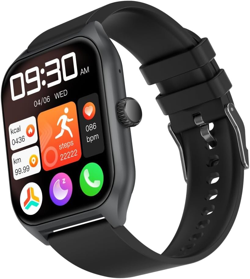Smart Watch with 1.91″ Large Retina Display, Body Temperature, Heart Rate, Blood Pressure, Oxygen, Sleep Monitor, Fitness Activity Tracker with 100 Sport Modes, IP67 Waterproof, iOS, Android (Black) Smart Watch with 1.91″ Large Retina Display, Body Temperature, Heart Rate, Blood Pressure, Oxygen, Sleep Monitor, Fitness Activity Tracker with 100 Sport Modes, IP67 Waterproof, iOS, Android (Black)