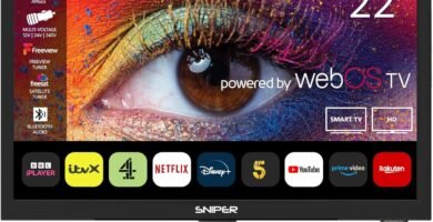Sniper 22″ SMART LED Camping TV – webOS – Bluetooth 5.0, Wifi, Freeview Tuner, Satellite Tuner, Streaming & Catchup, 3 x HDMI, 2 x USB, Multimedia player, HD Sniper 22″ SMART LED Camping TV – webOS – Bluetooth 5.0, Wifi, Freeview Tuner, Satellite Tuner, Streaming & Catchup, 3 x HDMI, 2 x USB, Multimedia player, HD