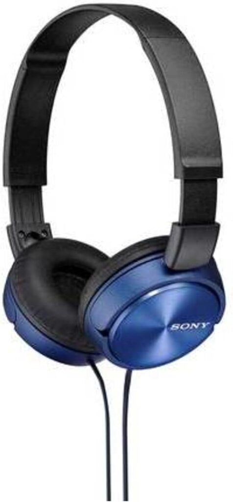 Sony MDR-ZX310AP On-Ear Overhead Wired Headphones with Microphone, Swivel Fold, 3.5mm Headphone Jack – Metallic Blue Sony MDR-ZX310AP On-Ear Overhead Wired Headphones with Microphone, Swivel Fold, 3.5mm Headphone Jack – Metallic Blue