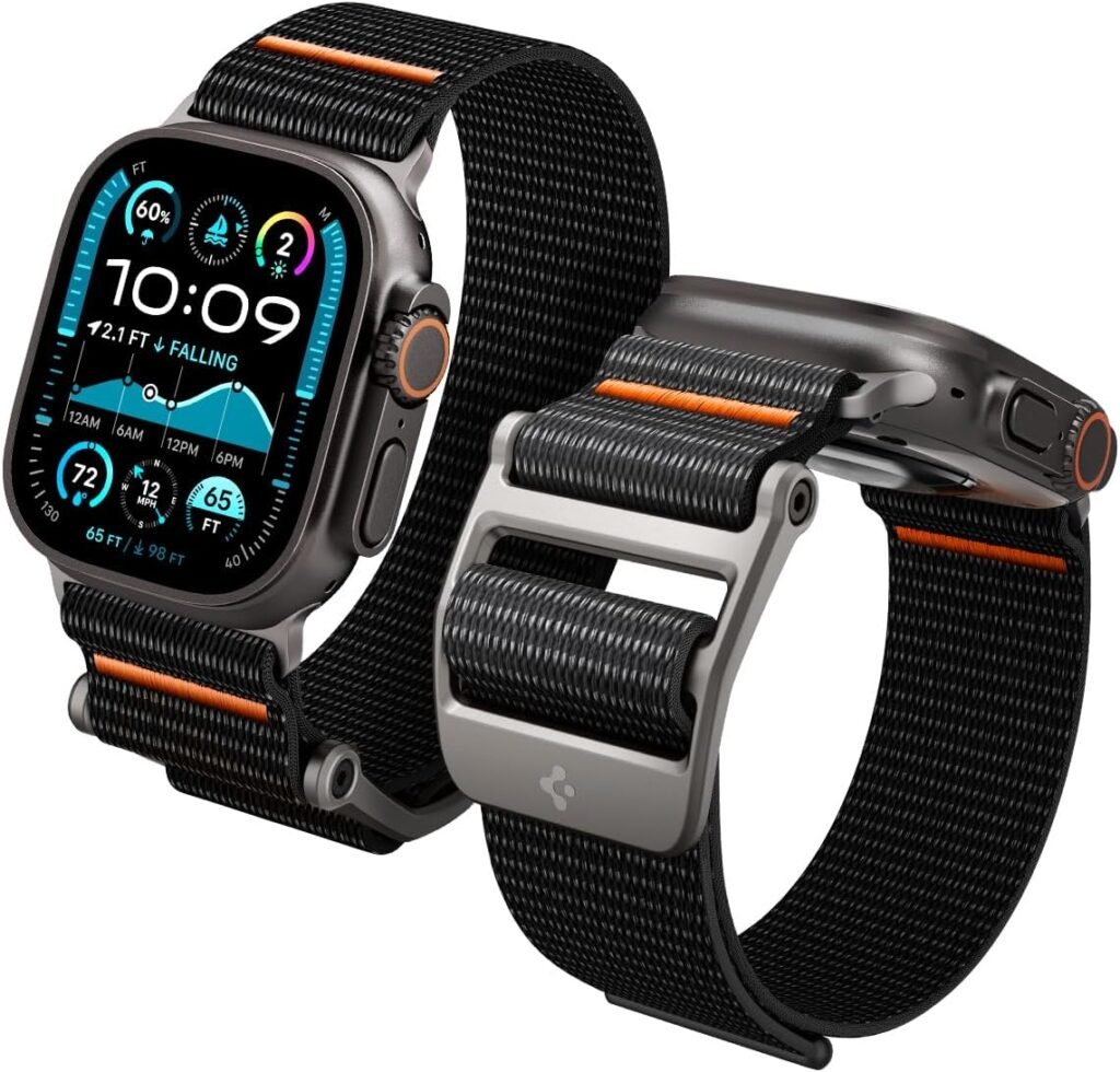 Spigen DuraPro Flex Ultra Strap Compatible with Apple Watch Band for Apple Watch Ultra 2/1 49mm, Series 10 46mm, Series 9/8/7 45mm, Series SE2/6/SE/5/4 44mm and Series 3/2/1 42mm – Black Spigen DuraPro Flex Ultra Strap Compatible with Apple Watch Band for Apple Watch Ultra 2/1 49mm, Series 10 46mm, Series 9/8/7 45mm, Series SE2/6/SE/5/4 44mm and Series 3/2/1 42mm – Black