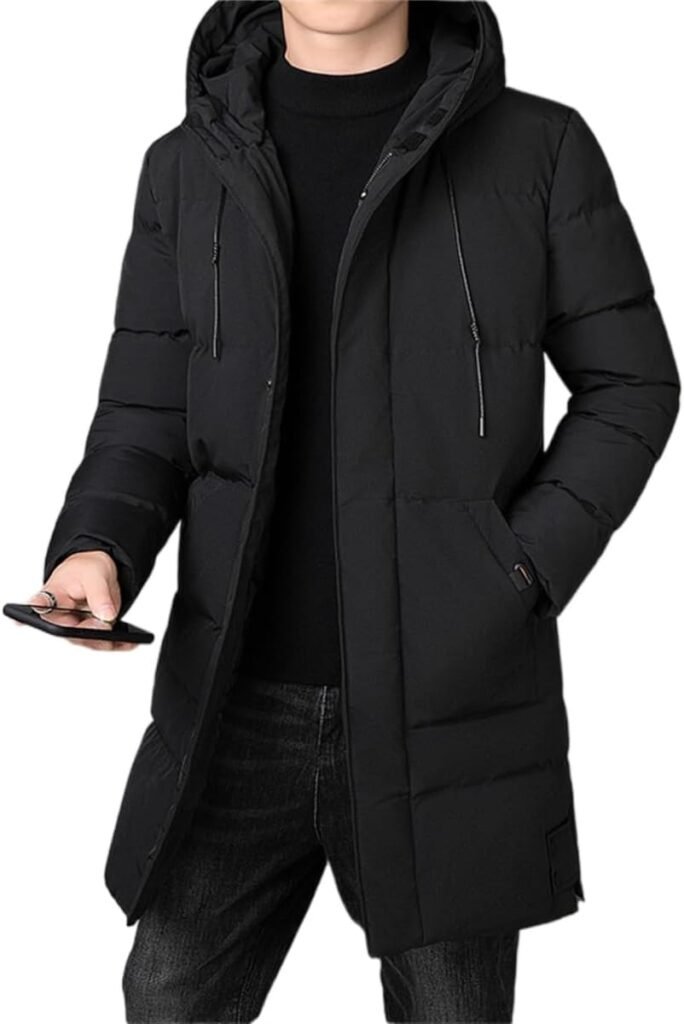 Suncadmious Men’s Winter Thickened Down Jacket Waterproof Windproof Thickened Warm Hooded Long Parka Coat Jacket Medium-Length Windbreaker Suncadmious Men’s Winter Thickened Down Jacket Waterproof Windproof Thickened Warm Hooded Long Parka Coat Jacket Medium-Length Windbreaker