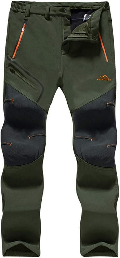 TACVASEN Men’s Outdoor Winter Trousers Fleece Softshell Trousers Water-Resistant Hiking Trousers with Zip Pockets TACVASEN Men’s Outdoor Winter Trousers Fleece Softshell Trousers Water-Resistant Hiking Trousers with Zip Pockets