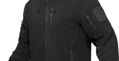 TACVASEN Men’s Tactical Hoodies Windproof Military Fleece Jacket with Zip Pockets