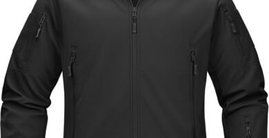 TACVASEN Military Waterproof Men’s Softshell Jacket Fleece Lining Camouflage Outdoor Coat