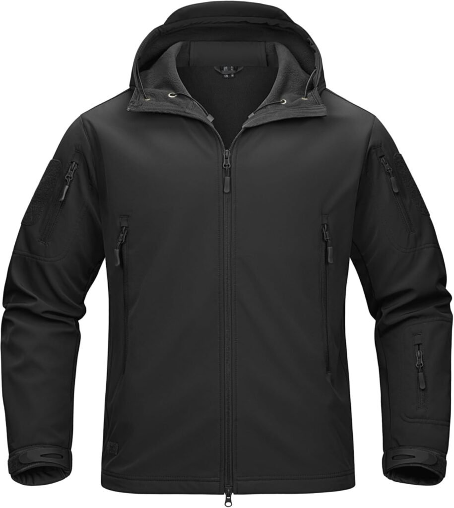 TACVASEN Military Waterproof Men’s Softshell Jacket Fleece Lining Camouflage Outdoor Coat