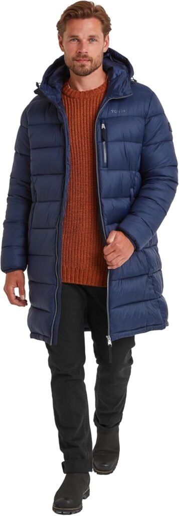 TOG24 Barnby Mens Padded Coat Insulated Jacket Light Rain Protection & Wind Resistant Insulated Filling Made From Recycled Materials Toggle Adjusters On Hood