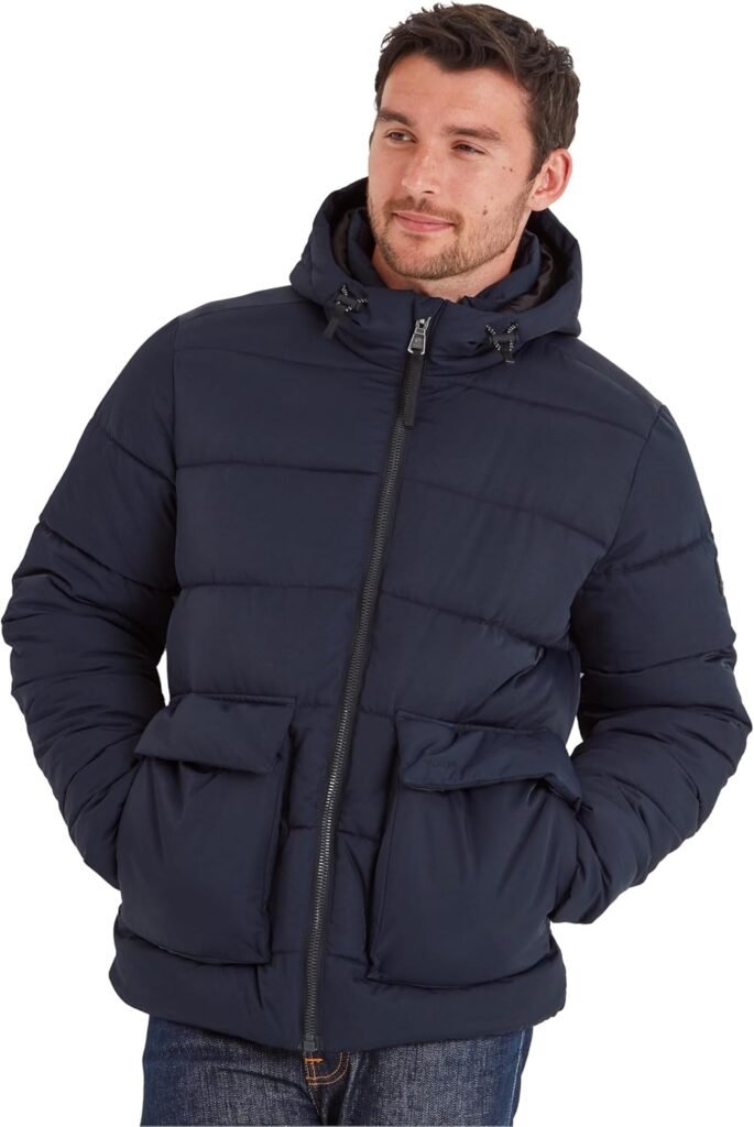 TOG24 Hamilton Mens Ultra-Warm Windproof Coat & Jacket Adjustable Toggles On The Hood Insulated Filling Made From Recycled Plastic Bottles Light-Rain Protection