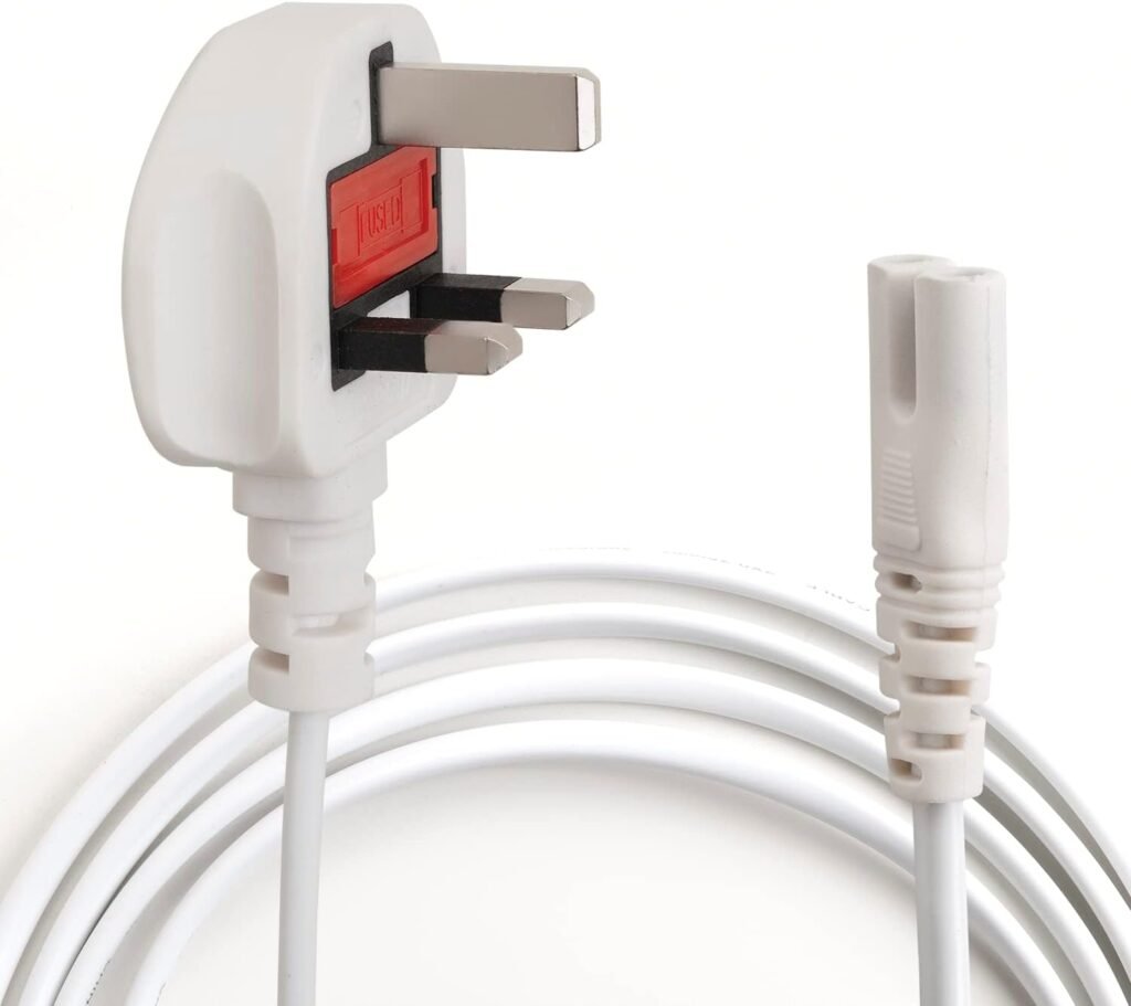 TRD White Figure 8 Power Lead 3M – 2 Pin Mains Cable IEC C7 UK Plug For Printer, Laptop Charger, TV Power Cable Compatible with PS4, PS5, Xbox Series X, Samsung TV, Sony TV, LG TV, Panasonic TV TRD White Figure 8 Power Lead 3M – 2 Pin Mains Cable IEC C7 UK Plug For Printer, Laptop Charger, TV Power Cable Compatible with PS4, PS5, Xbox Series X, Samsung TV, Sony TV, LG TV, Panasonic TV
