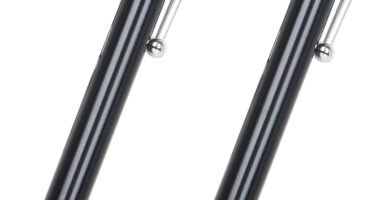 TRIXES 2PC Black Smart Phone Pen Stylus, Silicone Tip Pens for Touch Screen Devices, Compatible with Tablets, Mobile Phones, Laptops, iPad, iPhone, Samsung Galaxy Note/Tablet, Android