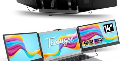 Teamgee Portable Monitor for Laptop, 14″ Full HD IPS Portable Monitor for Laptop, Dual Triple Screen Work with 13.3″ -17.3″ PC Mac Windows Chrome