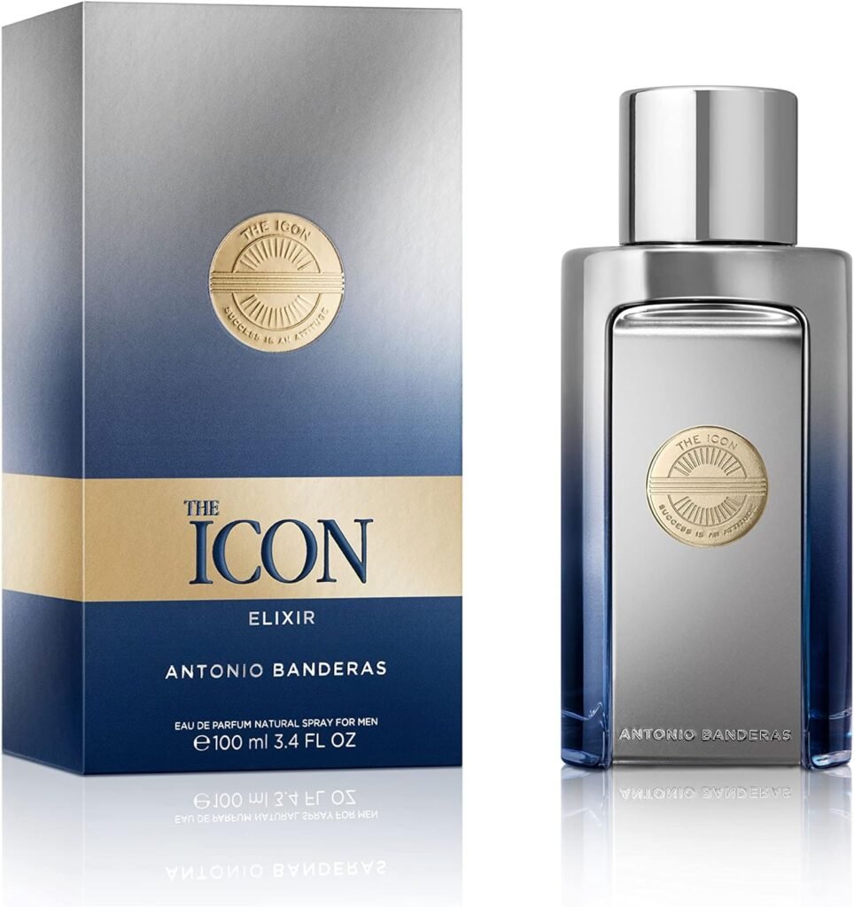 The Icon Elixir By Banderas Eau De Perfume For Men – Long Lasting – Fresh, Elegant, And Sexy Scent – Spicy, Marine, And Woody Notes – Ideal For Special Events – 100 ml