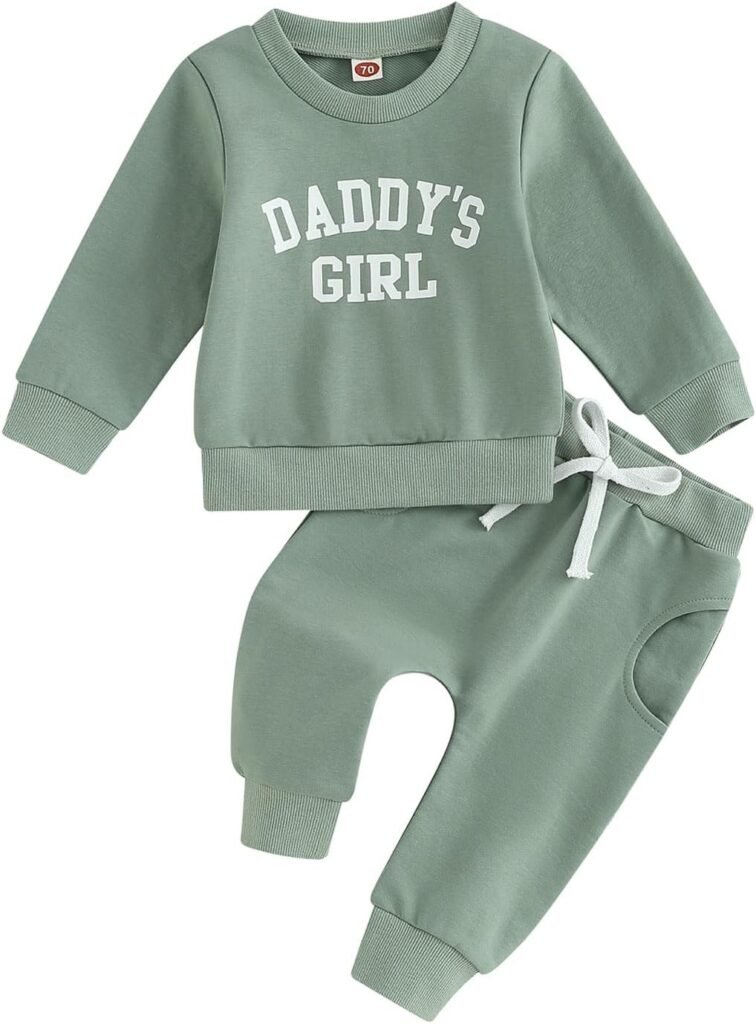 Toddler Baby Girl Outfit Daddys Girl Clothes Long Sleeve Sweatshirt Pants Set 2 Piece Winter Baby Clothes 0-3 Years Toddler Baby Girl Outfit Daddys Girl Clothes Long Sleeve Sweatshirt Pants Set 2 Piece Winter Baby Clothes 0-3 Years