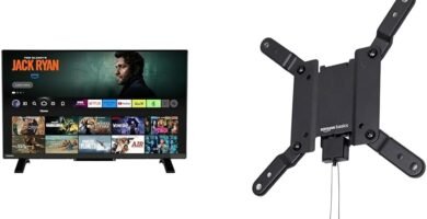 Toshiba 32WF2F53DB HD Ready Smart Fire TV & Amazon Basics Fixed Flat TV Wall Mount for 12-40 inches TVs and VESA 200 x 200, Black Toshiba 32WF2F53DB HD Ready Smart Fire TV & Amazon Basics Fixed Flat TV Wall Mount for 12-40 inches TVs and VESA 200 x 200, Black