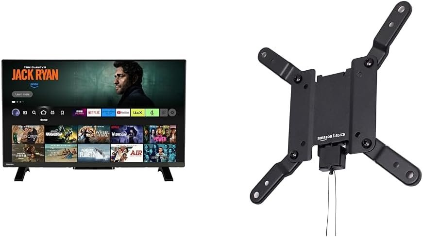 Toshiba 32WF2F53DB HD Ready Smart Fire TV & Amazon Basics Fixed Flat TV Wall Mount for 12-40 inches TVs and VESA 200 x 200, Black Toshiba 32WF2F53DB HD Ready Smart Fire TV & Amazon Basics Fixed Flat TV Wall Mount for 12-40 inches TVs and VESA 200 x 200, Black