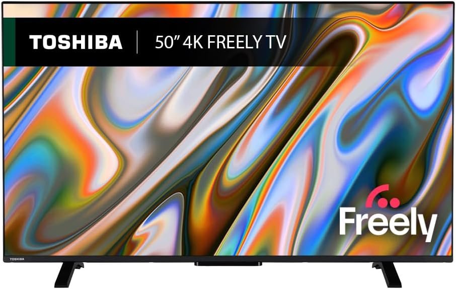 Toshiba 50”UV2F53DB 4K Smart VIDAA TV, Ultra HD, HDR10, Freely, Disney+, Prime Video, Netflix, Dolby Atmos, Dolby Vision, Sound by Onkyo, Works with Alexa, Works with Google Assistant, VIDAA Voice Toshiba 50”UV2F53DB 4K Smart VIDAA TV, Ultra HD, HDR10, Freely, Disney+, Prime Video, Netflix, Dolby Atmos, Dolby Vision, Sound by Onkyo, Works with Alexa, Works with Google Assistant, VIDAA Voice