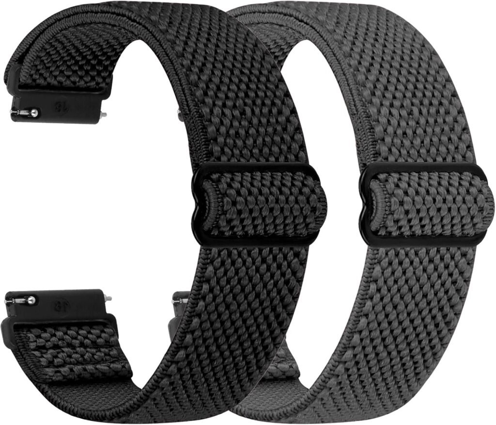 TumpCez – Quick Release Elastic Nylon Watch Straps – Band Width- 16mm 18mm 19mm 20mm 22mm 24mm Watch Straps -Choose Colour & Width