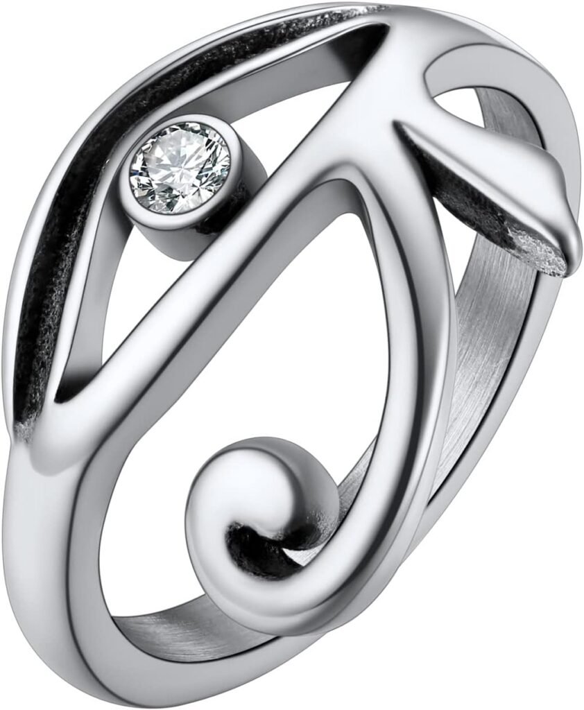 U7 Ancient Egypt Eye of Horus Signet Chunky Rings for Men Women, Stainsteel Steel/Gold/Black Plated Colors, with Rhinestone, Amulet Ring Jewellery, Engraved Available, Size O-Z+3, Send Gift Box U7 Ancient Egypt Eye of Horus Signet Chunky Rings for Men Women, Stainsteel Steel/Gold/Black Plated Colors, with Rhinestone, Amulet Ring Jewellery, Engraved Available, Size O-Z+3, Send Gift Box